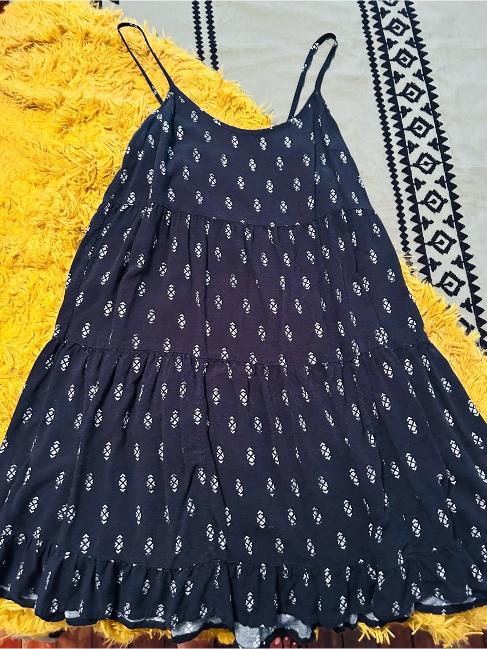 Mossimo Supply Co. Black Printed Tiered Mini Dress - Picture 3 of 3